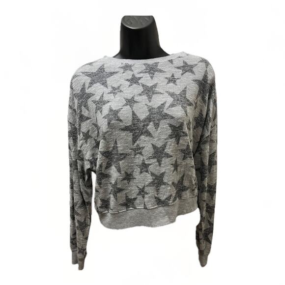Z Supply Women’s XS Gray Star Print Long Sleeve Pullover Lightweight Sweater - Picture 1 of 6